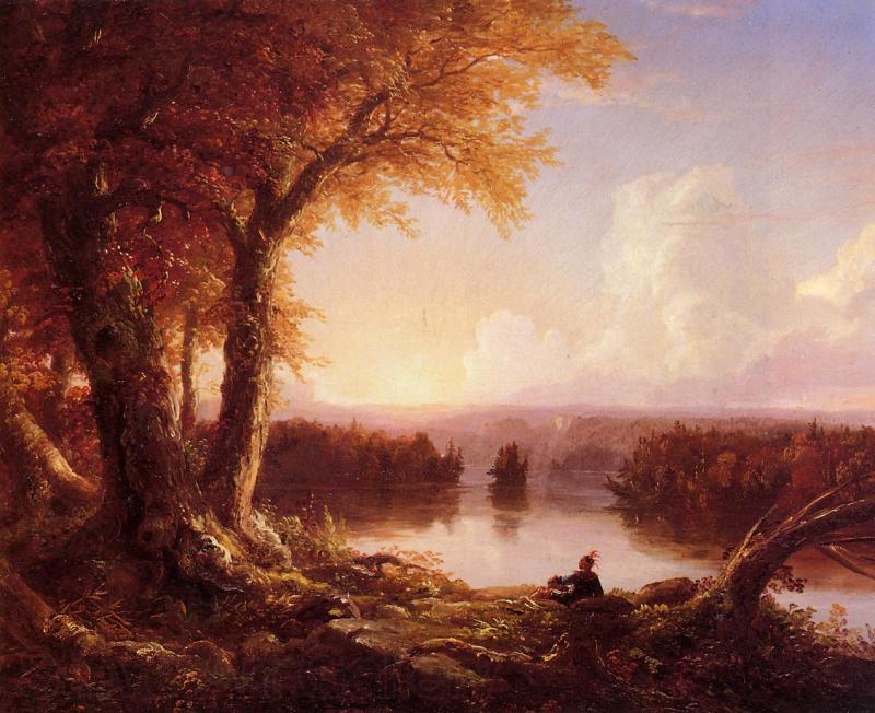 Thomas Cole Indian at Sunset